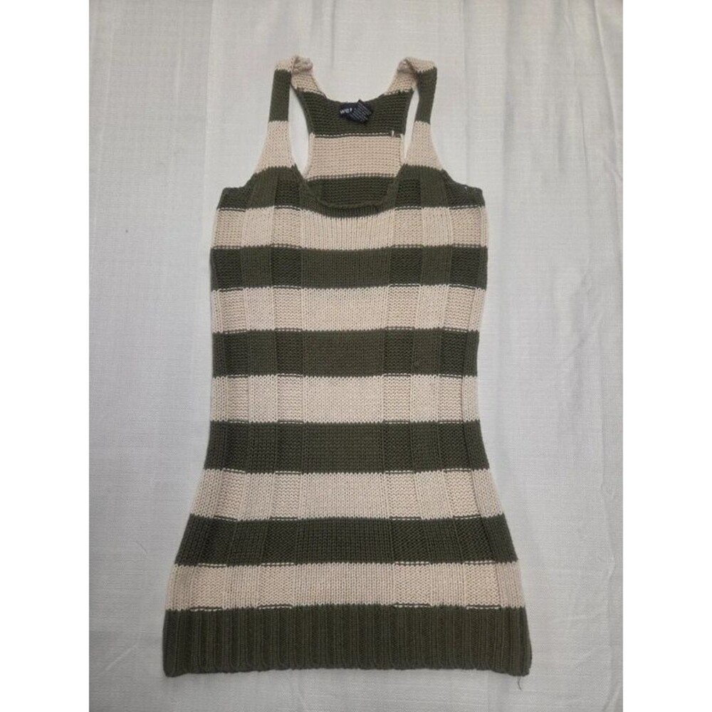 Vintage Wet Seal Knit Striped Sweater Tank Dress/Top Size Small